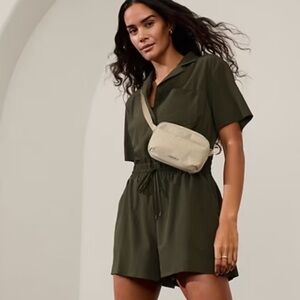 Athleta Avenue Romper Olive Green SZ M